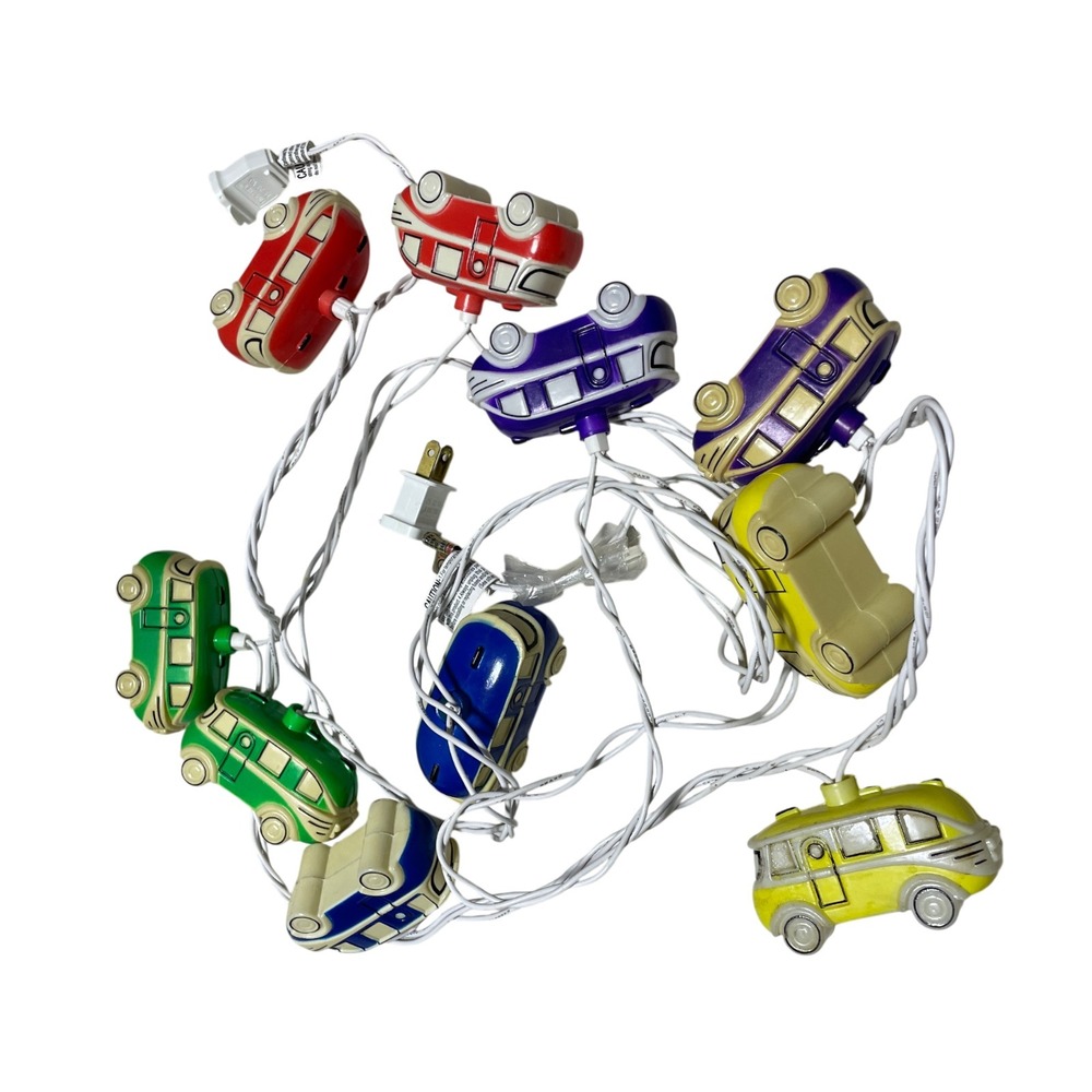 Retro Camper Party Lights Colorful Miniature RV Design on 8 Foot Cord Blow Molds